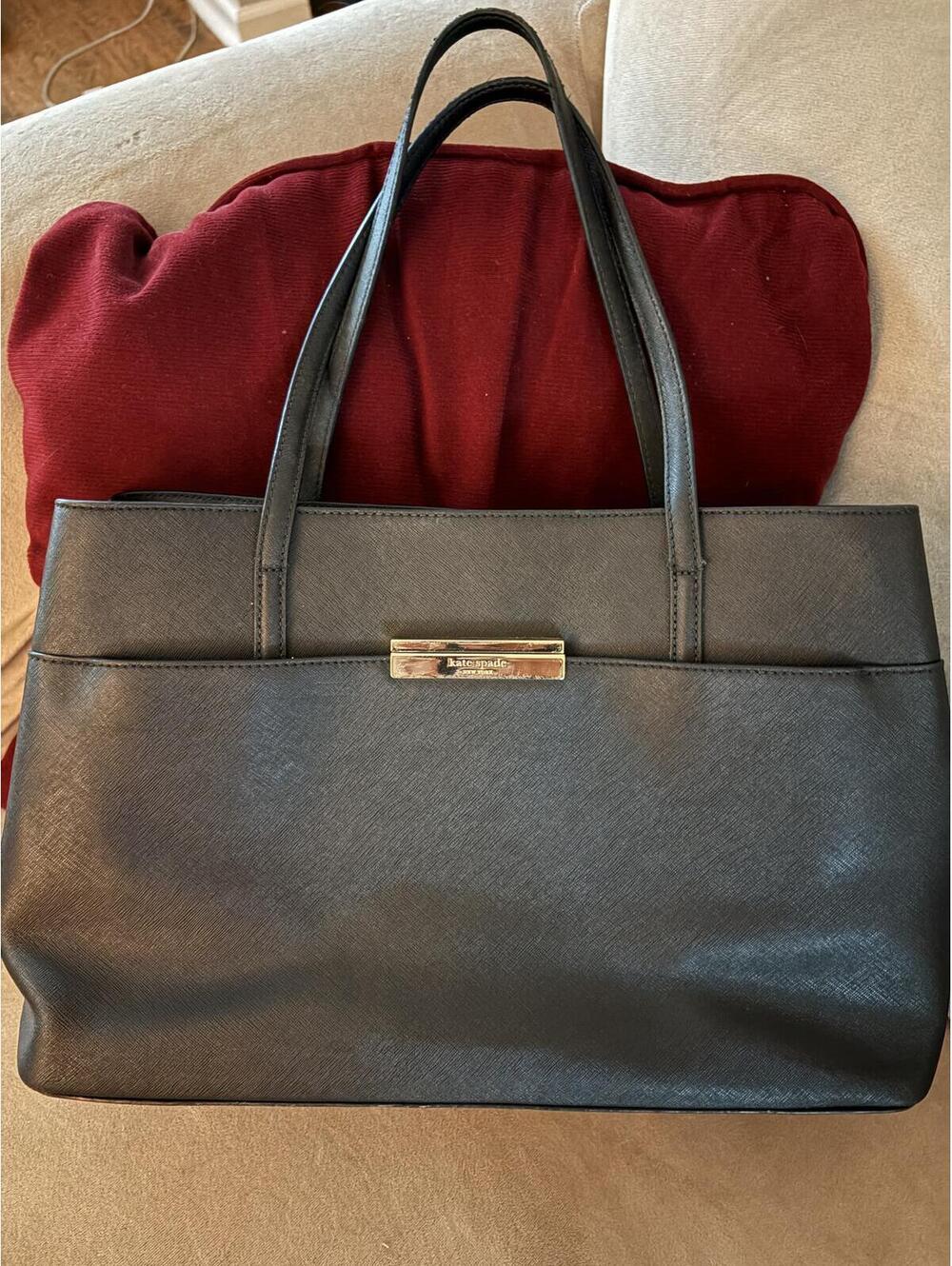 Kate Spade Black Leather Tote Bag
